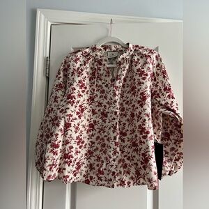 Tuckernuck Pomegranate Bloom Sawyer Floral Blouse